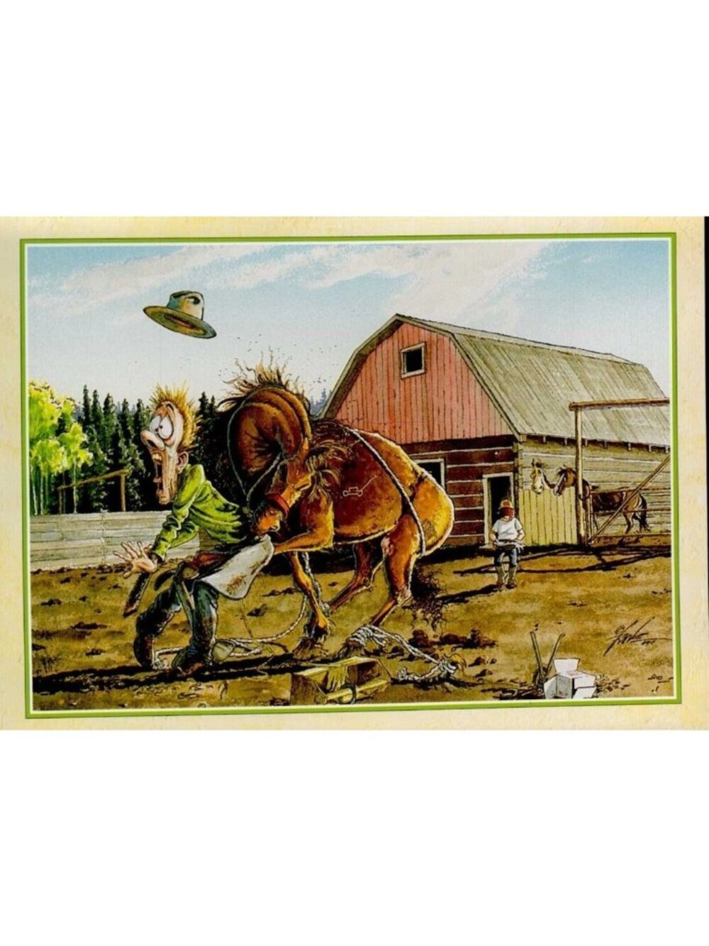 6-Pk VTG New Leanin’ Tree Birthday Cards +✉ KID'S HORSE Barn Cow Ben Crane